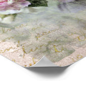 ** AR23 Floral Peony Handwriting  Victoriaans Poster (Hoek)