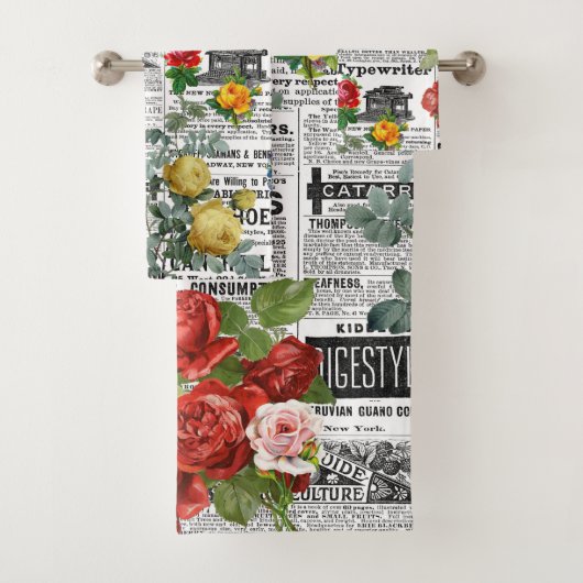 * AR23 Krantenkrant voor  kranten van Floral Flowe Bad Handdoek (Insitu)