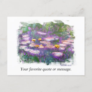 ** AR23 Monet Lily Pads Pond Fine Art personaliser Briefkaart