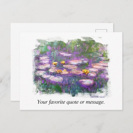 ** AR23 Monet Lily Pads Pond Fine Art Personaliser Briefkaart (Voorkant / Achterkant)