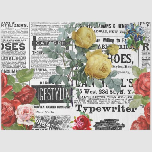 * AR23 Rozen ontkoppeling bloem Tissuepapier (Voorkant)