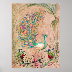 *~* AR24  Victoriaans Peacock Art Nouveau Poster