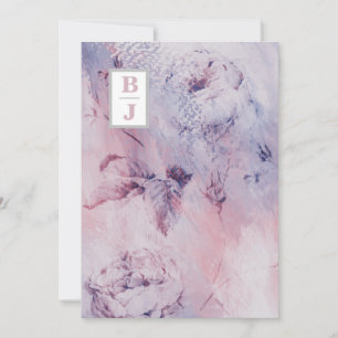 *~ AR26 Initialen Bouquet RSVP QR Wedding Kaart