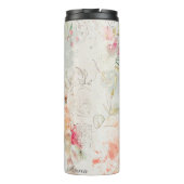 *~* AR26 Romantische Classic Rustic Flowers Thermosbeker (Achterkant)