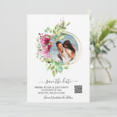 *~* AR6 QR Floral - Weddenschap  Save The Date (Staand voorkant)
