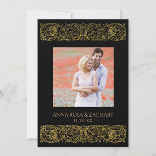 *~* AR6 Victoriaans QR FOTO RSVP  bruiloft Kaart