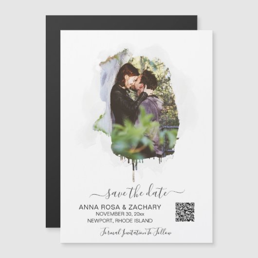 *~* AR6 WEDDING BESPAAR de DATUM QR code - Website Magnetische Uitnodiging (Voorkant / Achterkant)