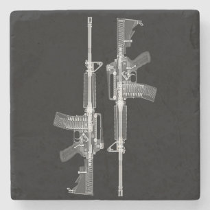 AR-15-geweren röntgenstraal van echt pistool Stenen Onderzetter