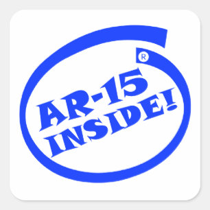 AR-15 INSIDE! - Venster/Bumpersticker Vierkante Sticker