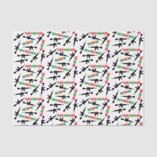 AR-15 kerstpapier HO HO PEW PEW PEW Tissuepapier