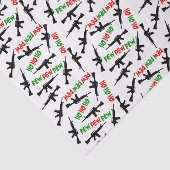 AR-15 kerstpapier HO HO PEW PEW PEW Tissuepapier (Detail)