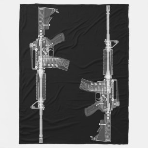 AR-15 Pistool Rifle vuurwapenwapen American Americ Fleece Deken