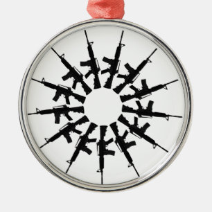 AR-15 Pistool Weapon Kaleidoscoop ontwerp Metalen Ornament
