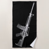 AR-15 Reële röntgenstraling van het vuurwapen van  Strandlaken (Voorkant)