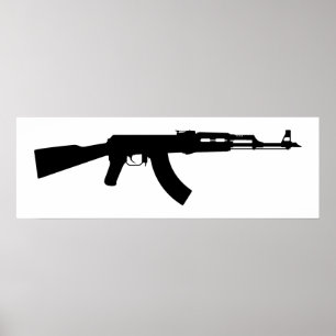 AR-15 Rifle Silhouette Poster