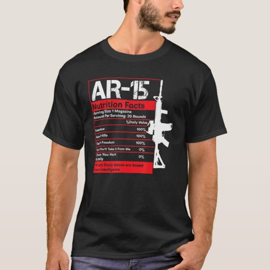 AR-15 Voedingsfeiten Pistool Geweer Grappig Pistoo T-shirt (Voorkant)
