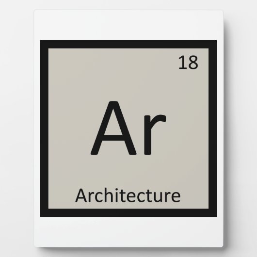 Ar - Architectuur Chemistry Periodic Table Symbol Fotoplaat (Voorkant)
