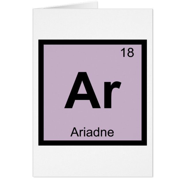 Ar - Ariane Symbole de chimie grecque du tableau p (Devant)
