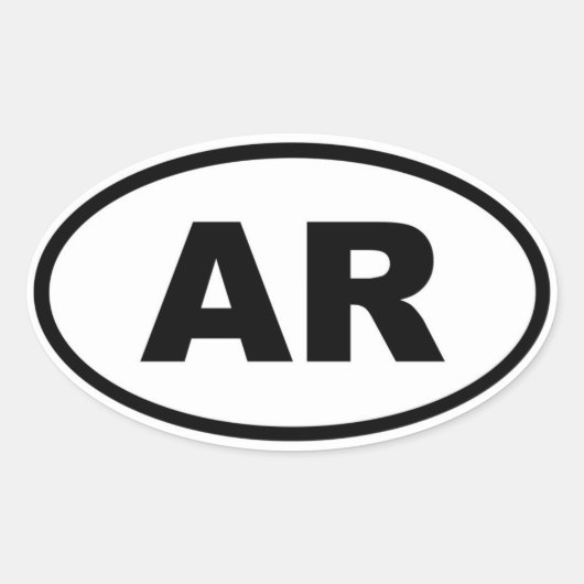 AR Arkansas Ovale Sticker (Voorkant)