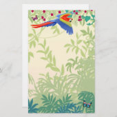 Ara d'écarlate de vol en papeterie de forêt (Devant / Derrière)