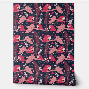 Ara papegaai Vogel Tropisch Patroon Behang