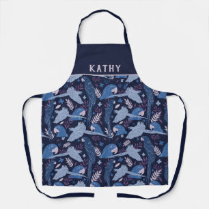 Ara Parrot Blue Tropical Leaf Pattern Name Schort