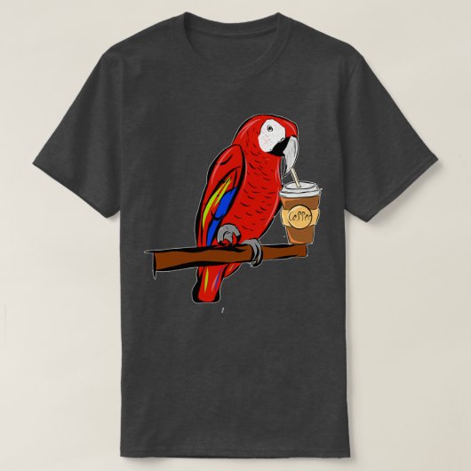 Ara parrot koffie 1 t-shirt (Design voorkant)