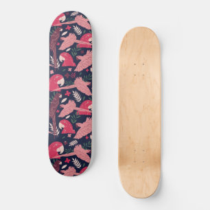Ara Parrot Red Roze Tekening Tropisch Verlof Patro Skateboard