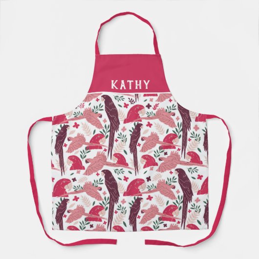Ara Parrot Red Tropical Leaf Pattern Name Schort (Voorkant)