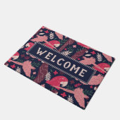 Ara Parrot Red Tropical Pattern Welkom Deurmat (Schuin)