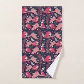 Ara Parrot rouge rose dessin Tropical Leave Motif (Serviette à main)