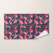 Ara Parrot rouge rose dessin Tropical Leave Motif (Serviette à main)