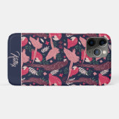 Ara Parrot Tropische Patroontekening Monogram Case-Mate iPhone Case (Achterkant (horizontaal))