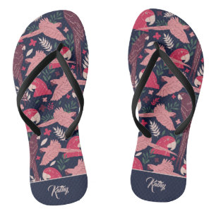 Ara Parrot Tropische Patroontekening Monogram Teenslippers