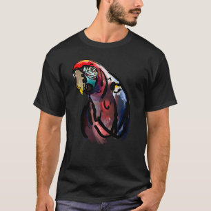 Ara Parrot Waterverf Schilderen T-shirt