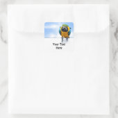 ara vierkante sticker (Tas)