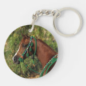 Arab Horse Headshot met bridle Sleutelhanger (Achterkant)
