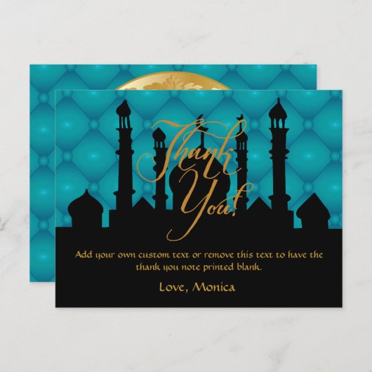 Arabe Thème Merci Cartes (Devant / Derrière)