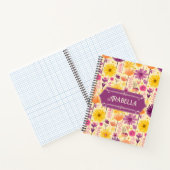 Arabella Cascading Modern Floral Pattern Deluxe Notitieboek (Binnen)