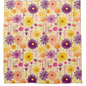 Arabella Cascading Modern Floral Pattern Douchegordijn (Voorkant)