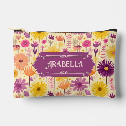 Arabella Cascading Modern Floral Pattern Etui (Voorkant)