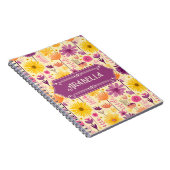 Arabella Cascading Modern Floral Pattern Notitieboek (Rechterzijde)