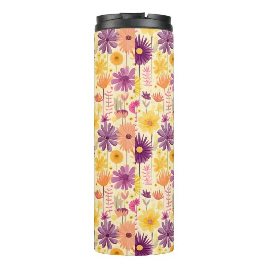 Arabella Cascading Modern Floral Pattern Thermosbeker (Achterkant)