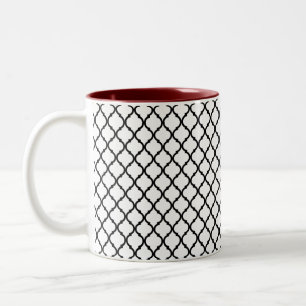 Arabesch patroon tweekleurige koffiemok