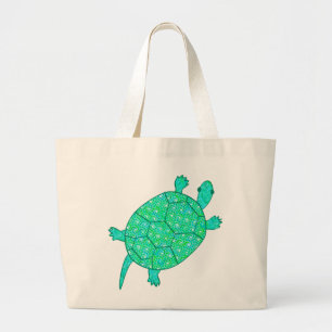 Arabeskaardschildpad - schoppen van zeelieden grote tote bag