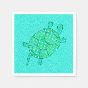 Arabeskaardschildpad - schoppen van zeelieden servetten