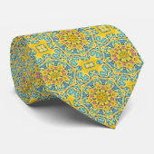 Arabesque Blue Gold Stropdas (Opgerold)