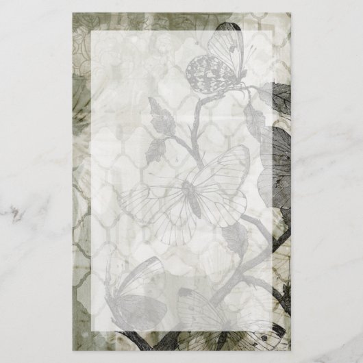 Arabesque Butterflies II Briefpapier (Voorkant)