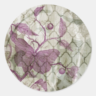 Arabesque Butterflies III Ronde Sticker