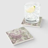 Arabesque Butterflies III Stenen Onderzetter (Zijkant)